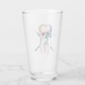 Verre Crâne dentaire et os croisés 16 oz shaker (Dos)