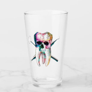 Verre Crâne dentaire et os croisés 16 oz shaker