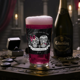 Verre Crânes Burgundy Hallowedding gothique ID866