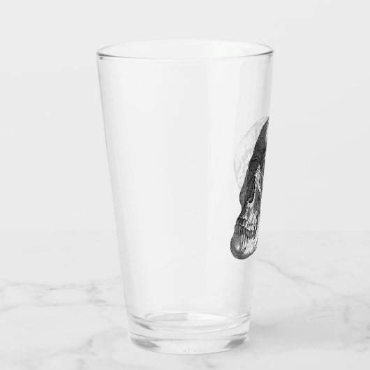 Verre "Cranium" Simplement Éffrayant B&W Pint Glass (Droite)