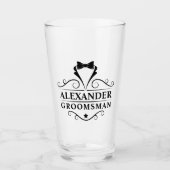 Verre Cravate noire Groomsman (Devant)