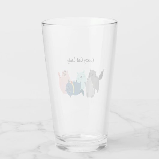 Verre Crazy Cat Lady Fun Citation Animaux mignons (Dos)