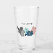 Verre Crazy Cat Lady Fun Citation Animaux mignons (Devant)