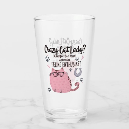 Verre Crazy Cat Lady? Funny Cat Lover Gift  (Dos)