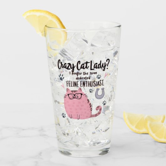 Verre Crazy Cat Lady? Funny Cat Lover Gift  (Devant glace)