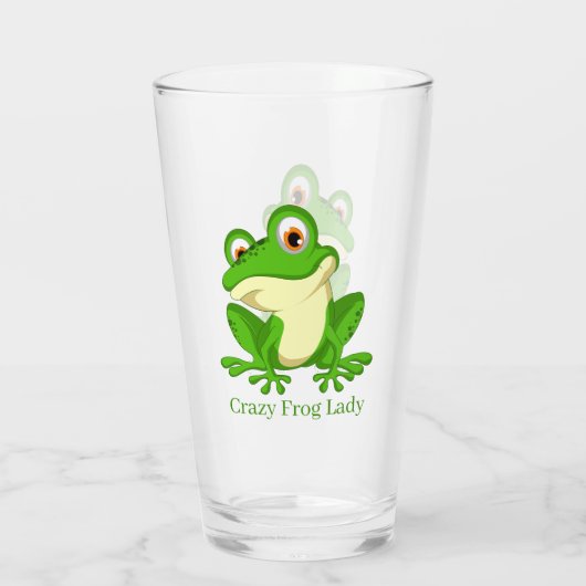 Verre Crazy frog lady ajouter du texte (Dos)