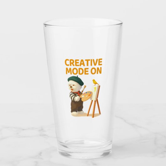 Verre Creative Mode On: Painter Bichon Dog Artist Art (Devant)