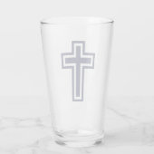 Verre Croix chrétienne bleue différentes variantes (Dos)