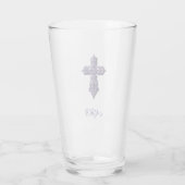 Verre Croix gothique à l'apparence bossée en violet avec (Dos)