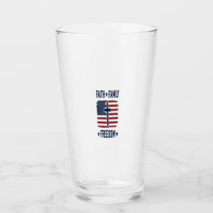 Verre Croix Patriotique Foi Famille Liberté Drapeau USA