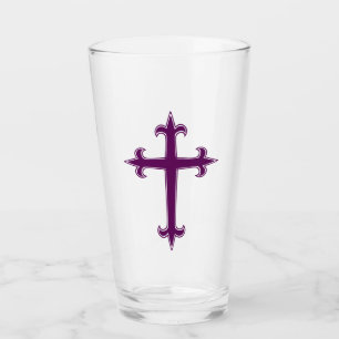 Verre Croix violette Art dévotionnel pour le Carême et l