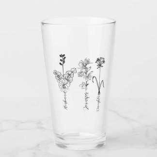 Verre Custom birthflower Engrave name family