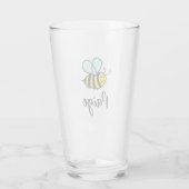 Verre Custom drink glass with cute animated bee logo (Dos)