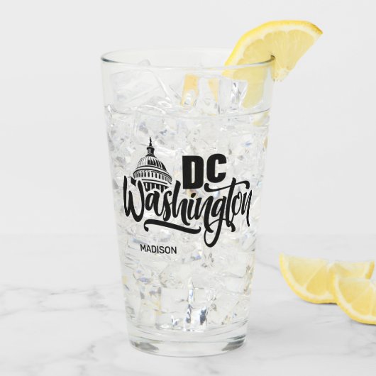 Verre Custom Name Washington DC (Dos glace)