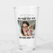 Verre Custom Photo and Text Or Name Glass Cup (Devant)