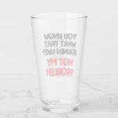 Verre Customisé PAS MON PROBLÈME Funny Gag Bière (Dos)