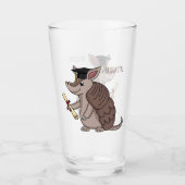 Verre Cute armadillo avec dessin animé de la casquette d (Devant)