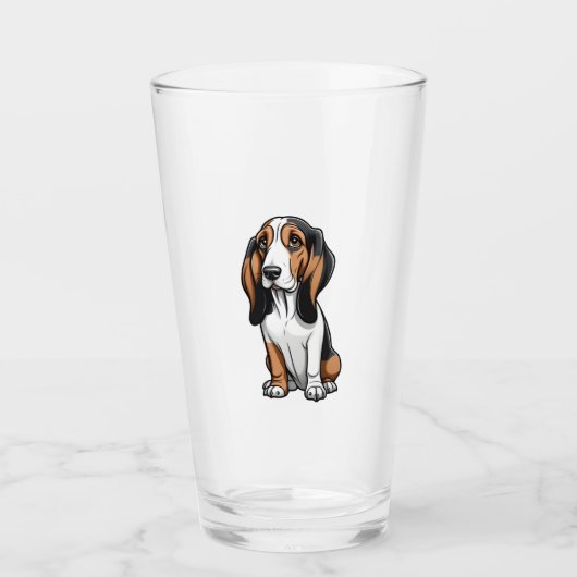 Verre Cute Basset Hound (Devant)