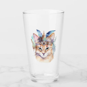 Verre Cute boho aquarelle hippie chat design