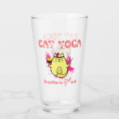 Verre Cute Cat Yoga - "Respirer, Purr Out" (Dos)