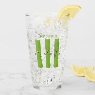 Verre Cute céleri bâtons trio caricature légumes