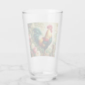 Verre Cute coq rustique/vintage (Dos)
