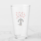 Verre Cute Dachshund avec les Coeurs de Saint Valentin | (Dos)