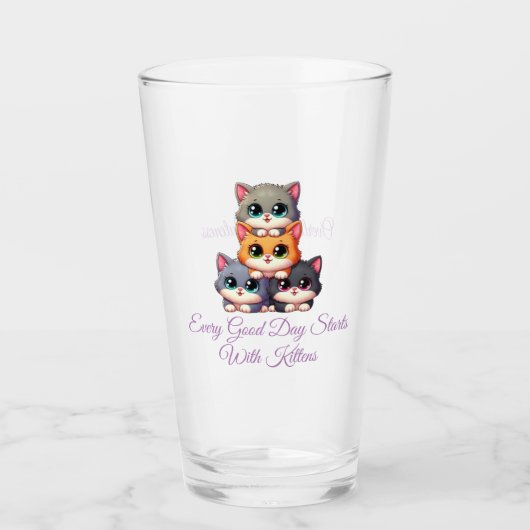 Verre Cute des chats (Devant)