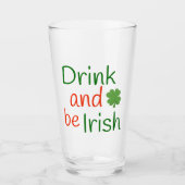Verre Cute Green et Red Irish Clover (Devant)