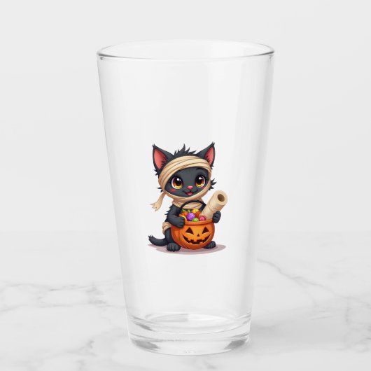 Verre Cute Halloween Black Cat Pumpkin Trick or Treat Gi (Devant)