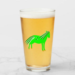 Verre Cute Irish Green et Gold Unicorn