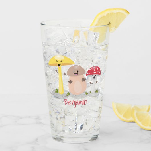 Verre Cute kawaii champignon champignon toadstool (Dos glace)