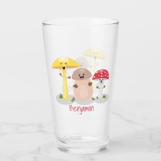 Verre Cute kawaii champignon champignon toadstool (Devant)