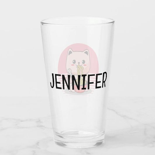 Verre Cute Kawaii chat ramen (Dos)