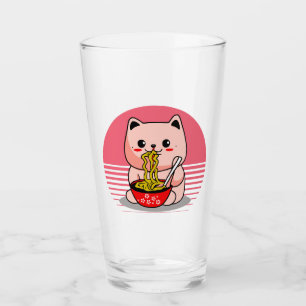 Verre Cute Kawaii chat ramen