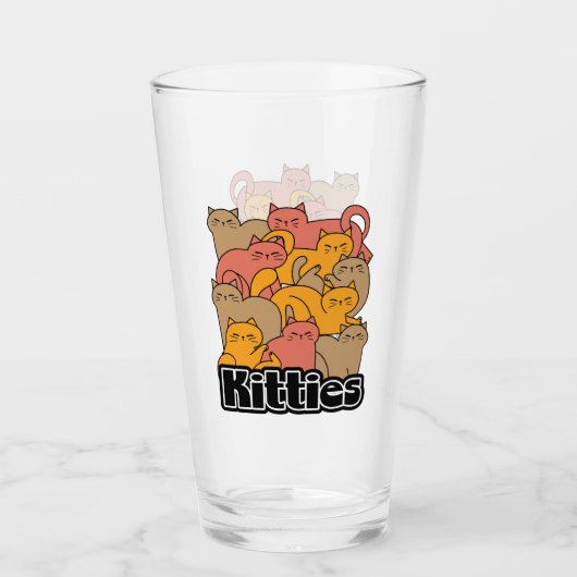 Verre Cute Kitties Design - Cat Art adorable (Devant)