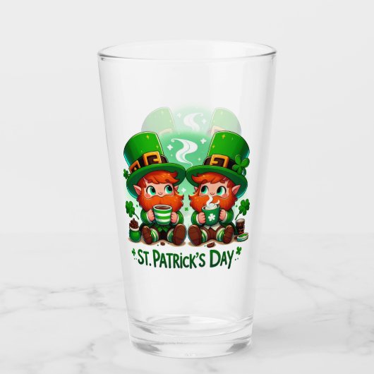 Verre Cute Leprechauns Jour de la Saint Patrick (Devant)