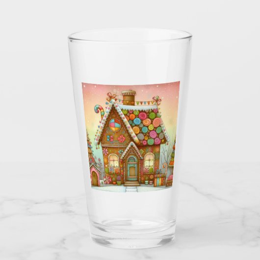 Verre Cute, maison de pain d'épices (Devant)