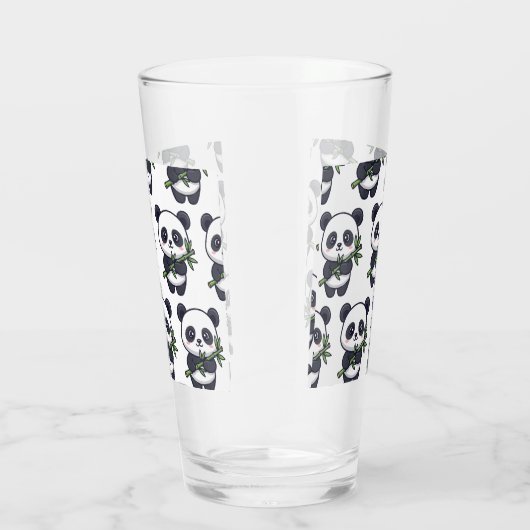 Verre Cute Panda Drinking Glass – Seamless Pattern (Droite)