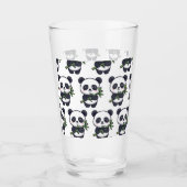 Verre Cute Panda Drinking Glass – Seamless Pattern (Devant)