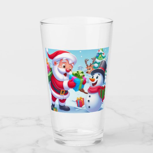 Verre Cute Père Noël et Snowman (Devant)