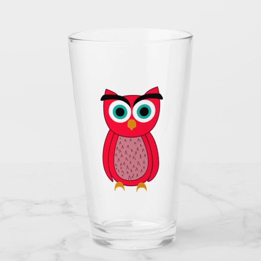Verre Cute Pink Owl (Devant)