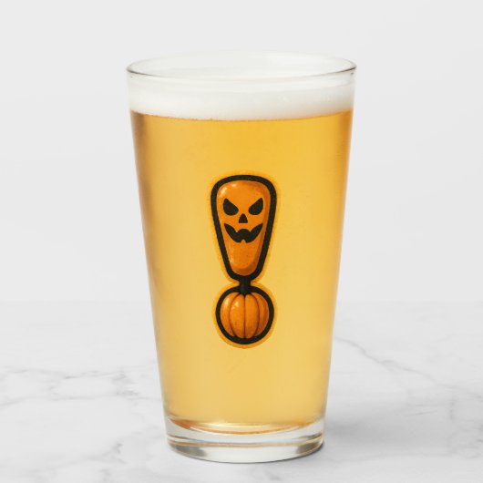 Verre Cute Pumpkin Halloween Exclamation Mark Glass (Devant (rempli))