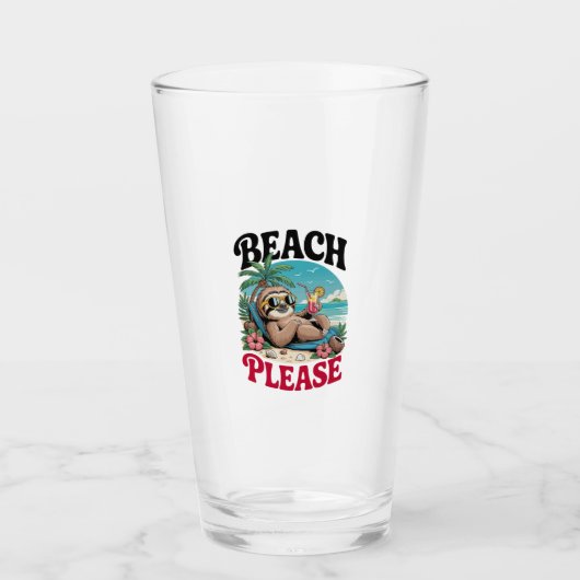 Verre Cute Sloth Summertime (Devant)