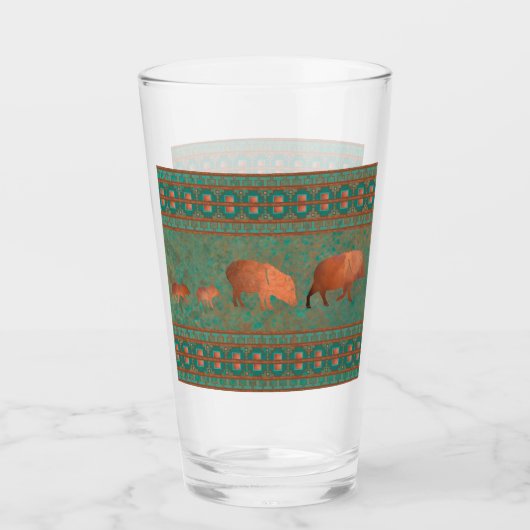 Verre Cute sud-ouest Javelina Famille Cuivre Turquoise (Devant)