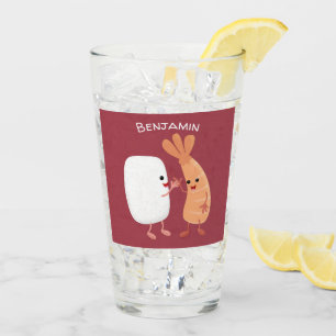 Verre Cute sushi riz crevettes amis dessin animé