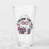 Verre Cute Valentine's Cat Design - Feline the Love (Devant)