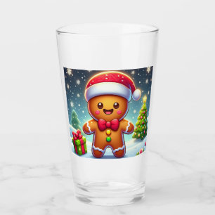 Verre Cute Whimsical Noël/homme en pain d'épices d'hiver