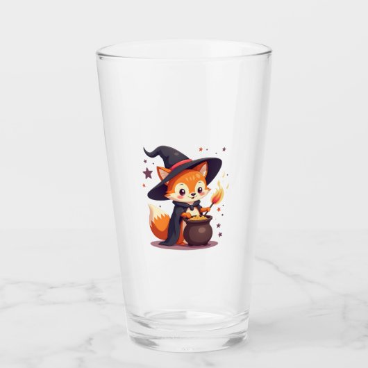 Verre Cute Witch Fox � Magical Halloween Animal Tee (Devant)