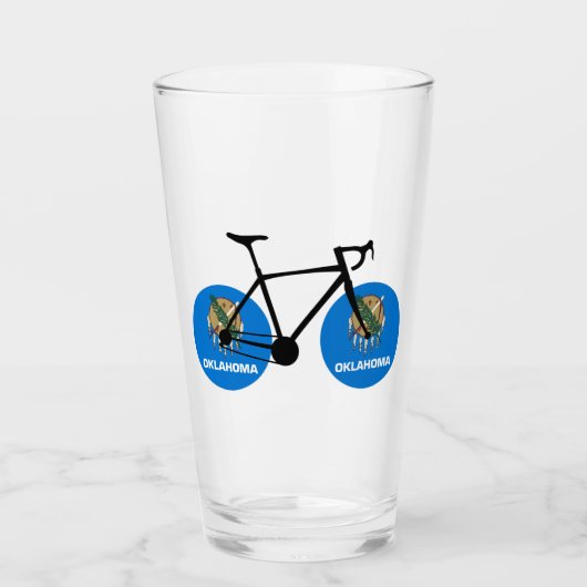 Verre Cyclisme sous le drapeau de l'Oklahoma (Devant)